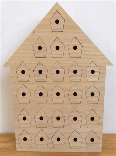 Ev şeklindeki 24-çekmece Takvimi